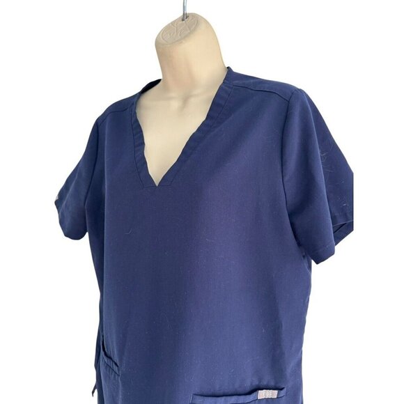Figs Women's Sz M Casma Technical Collection Navy Blue Scrub Top FW1100 - Picture 2 of 9
